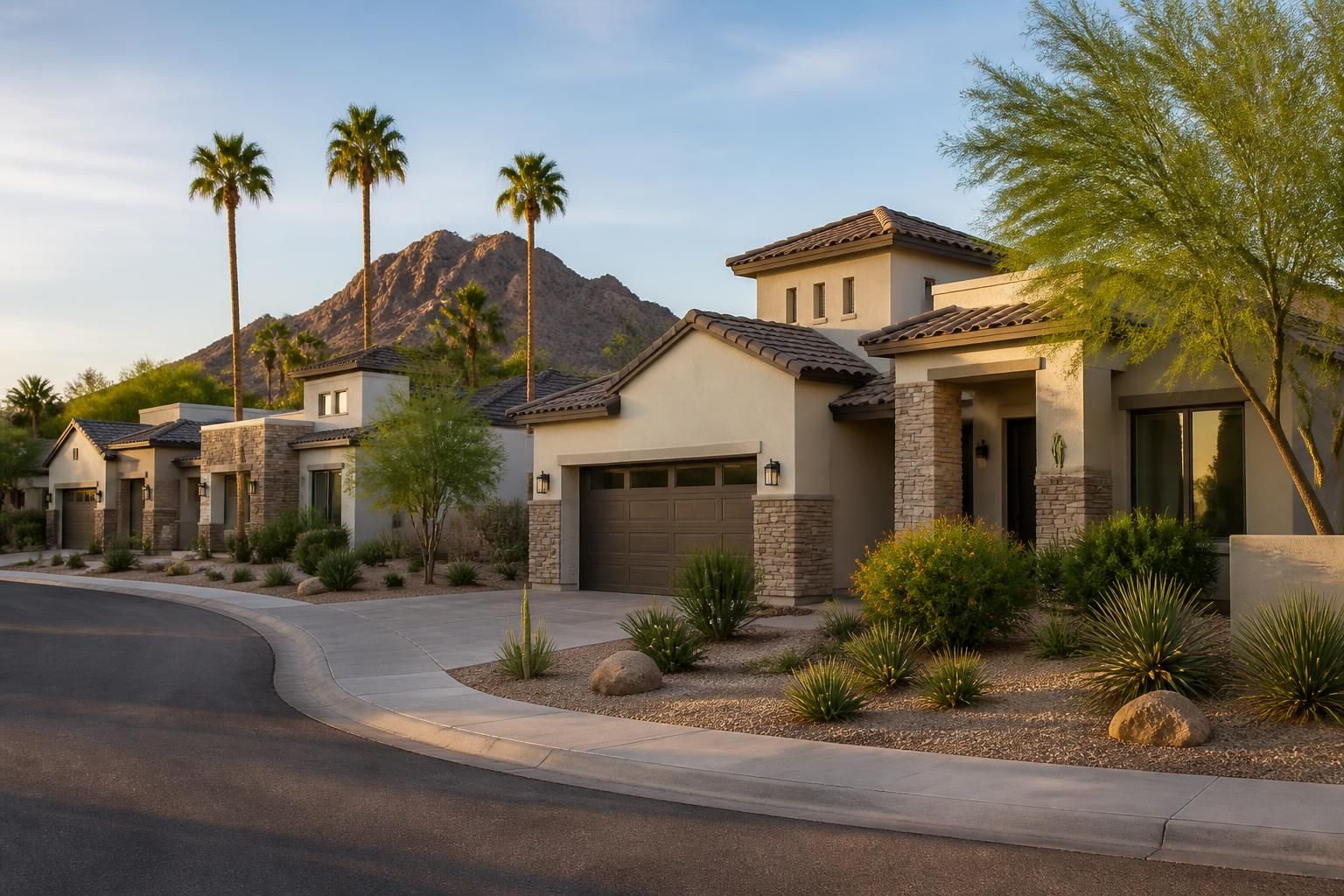 Clean residential architecture with rooflines in Tempe.